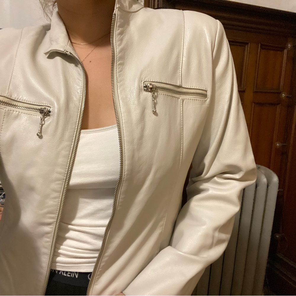 White leather jacket
